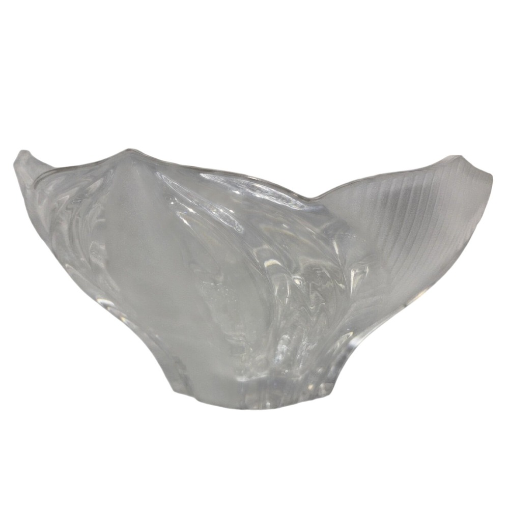 VTG Imperlux Lead Crystal Cut Bowl‎ Dogwood Pattern Frosted Clear Fruit Punch - Picture 2 of 5